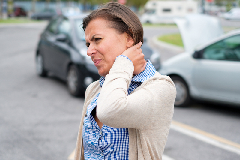 Woman with whiplash